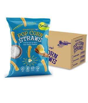 POPCORN STRAW SEASALT  BUTTER FLAVOUR 30Gm x 40Pcs